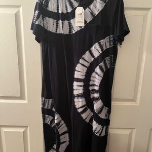 Time and Tru Navy and White Midi Tee Dress XXL